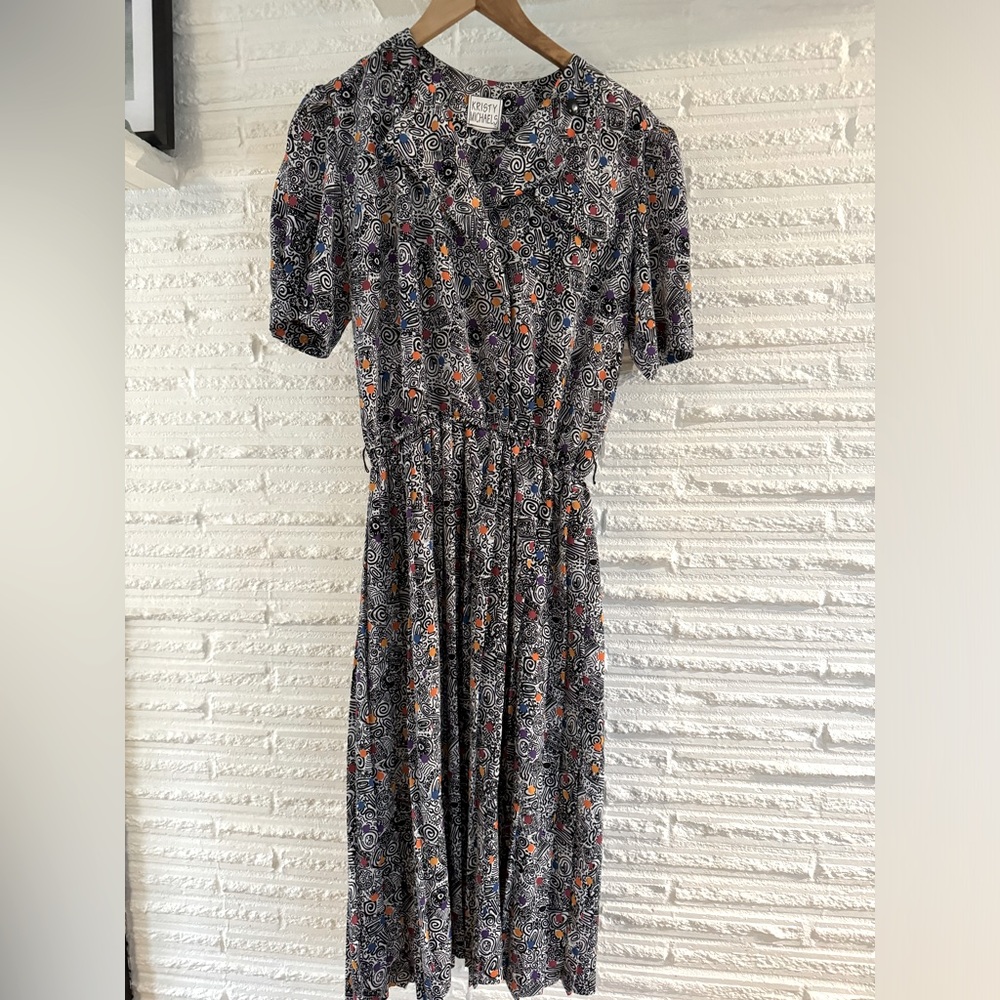 Vintage dress colorful and B&W with pockets